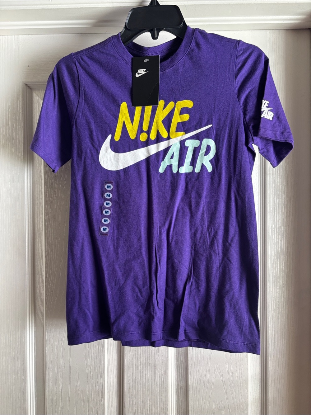 Nike Women’s Purple Short Sleeve Tee with Yellow & White Air Logo